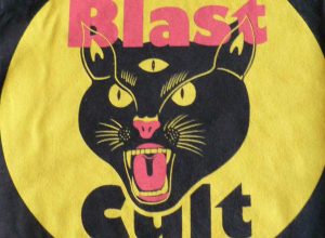 3 eyed black cat t shirt by blast cult ex king double bass